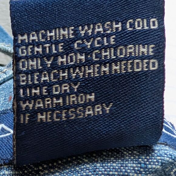 Vintage L.A. Blues Bib overalls size Small 90's Y2K carpenter denim front seam - Picture 8 of 11